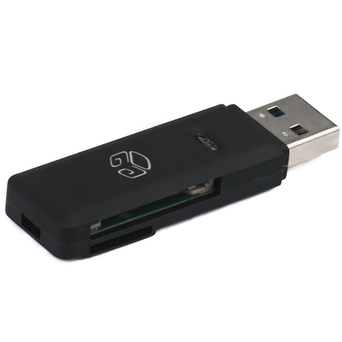 sd카드리더기 디지지 웨이브온 USB3.0 2in1 카드리더기, 블랙, D21-0303