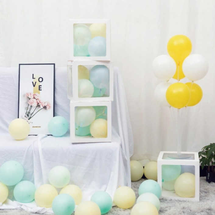 벌룬 데코 박스 화이트 4개세트/이벤트,파티,풍선박스