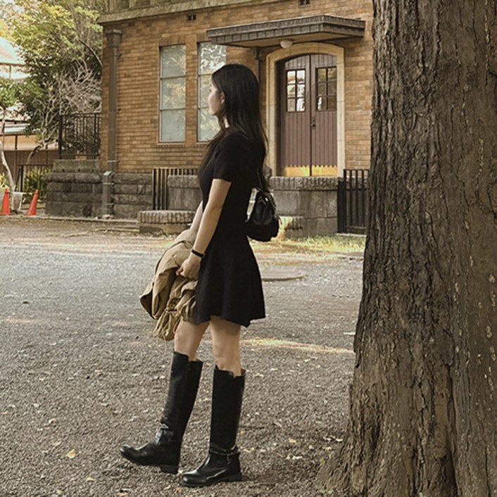 메이빈스무료배송우즈 하프넥 미니 원피스