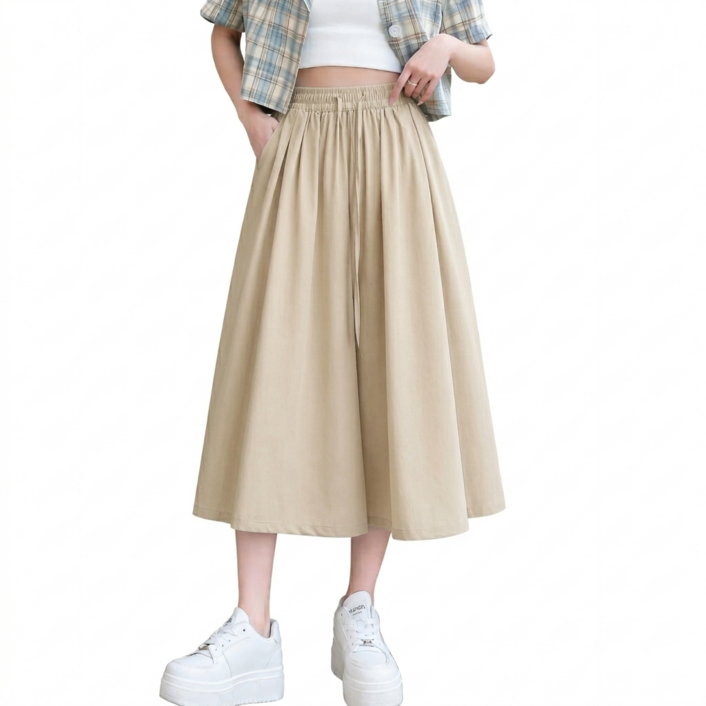 초경량 7부 치마바지 여름 쿨링 와이드 밴딩 얇은 시원한 큐롯팬츠