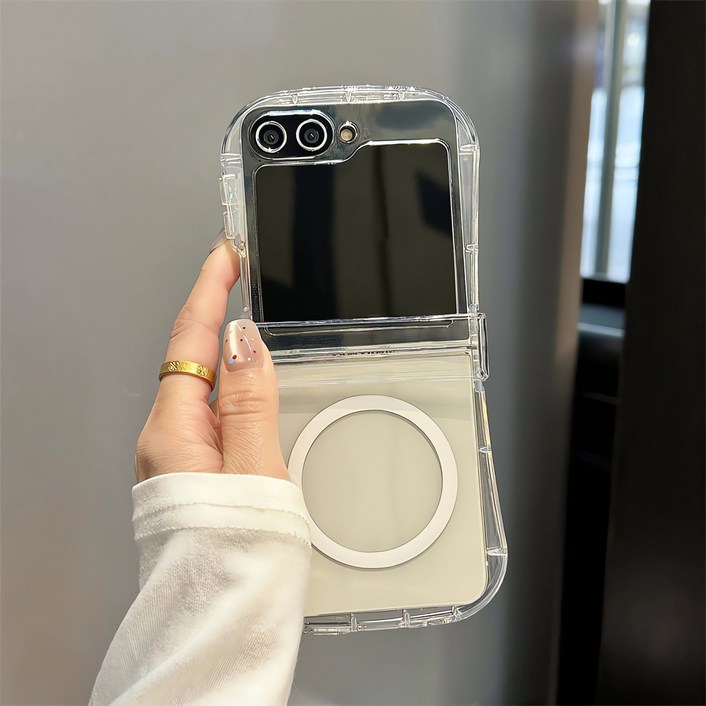 얌코 휴대폰케이스 갤럭시 z플립5 z플립6 z플립7 맥세이프 낙상 방지 핸드폰케이스 완전 투명