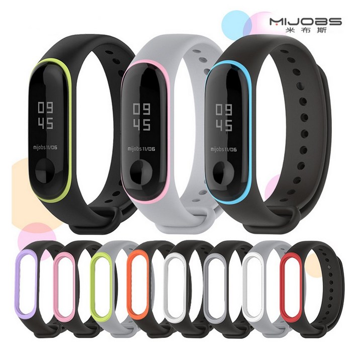 MIJOBS 정품 샤오미 미밴드4스트랩 2칼라 소프트밴드