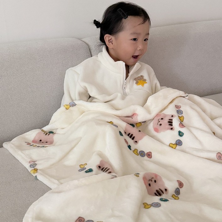 돗투돗 코지 밍크 극세사 아기 블랭킷 겨울 담요