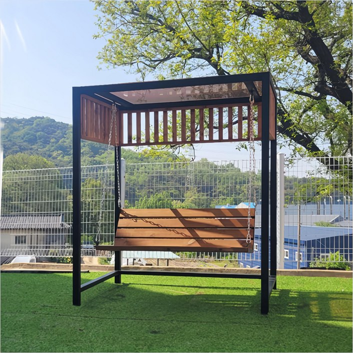 원두막 2인용 철재 그네의자 전원생활용품 지붕넥산 파고라형 카페 펜션 등 정원용품, 혼합색상