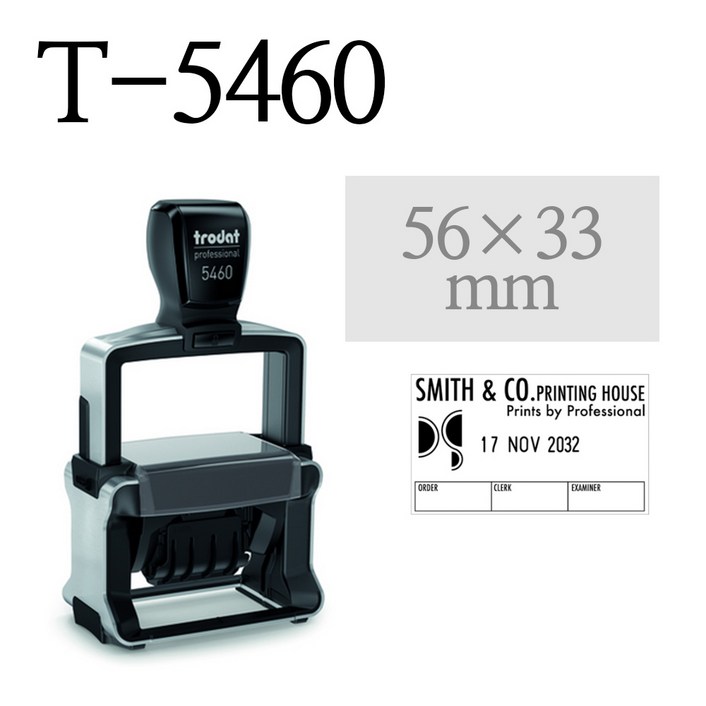 Trodat 트로닷 고급 사업자 명판 영수증 도장 T-5460 (56x33mm), 1개, 청보라