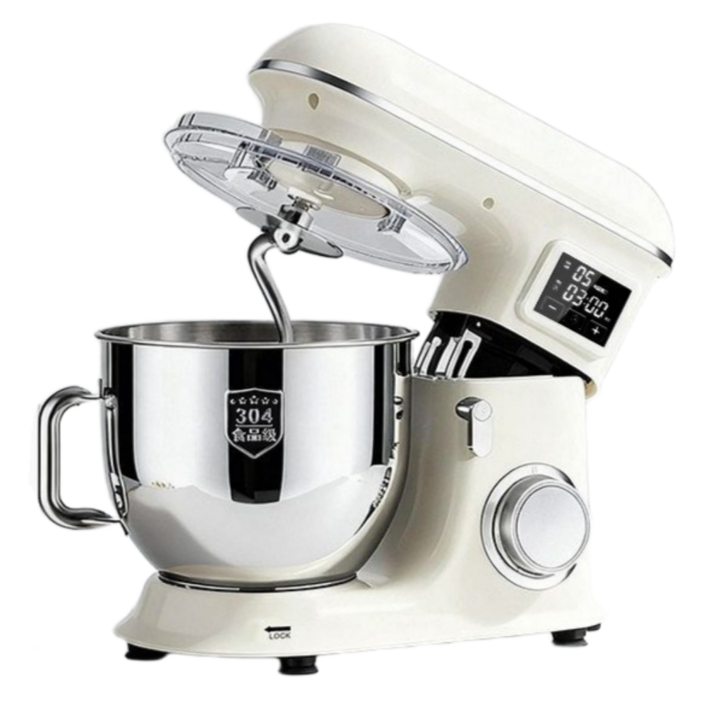 빠뜨쉐 초보자도 쉽게 반죽기 휘핑기 거품기 가정용 반죽기 발효기 홈베이킹 스탠드믹스 휘핑기 빵 밀가루 제빵, 1개, 8L, 베이지 반죽기발효