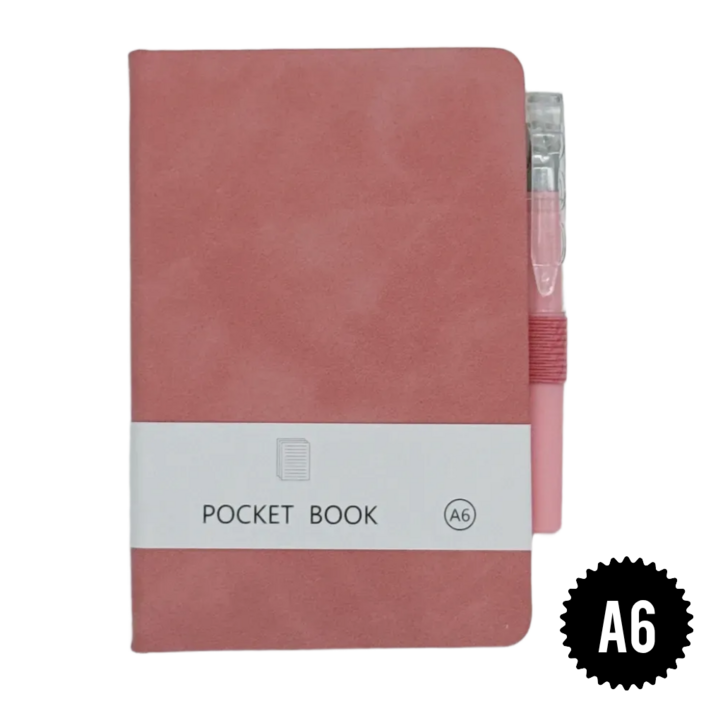 [펜 다이어리] a6 가죽 미니 다이어리 수첩 휴대용 업무 노트 펜 세트