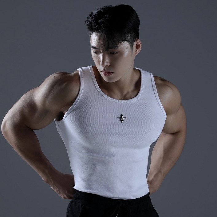 카미드 머슬핏 골지 망고나시 슬리브리스