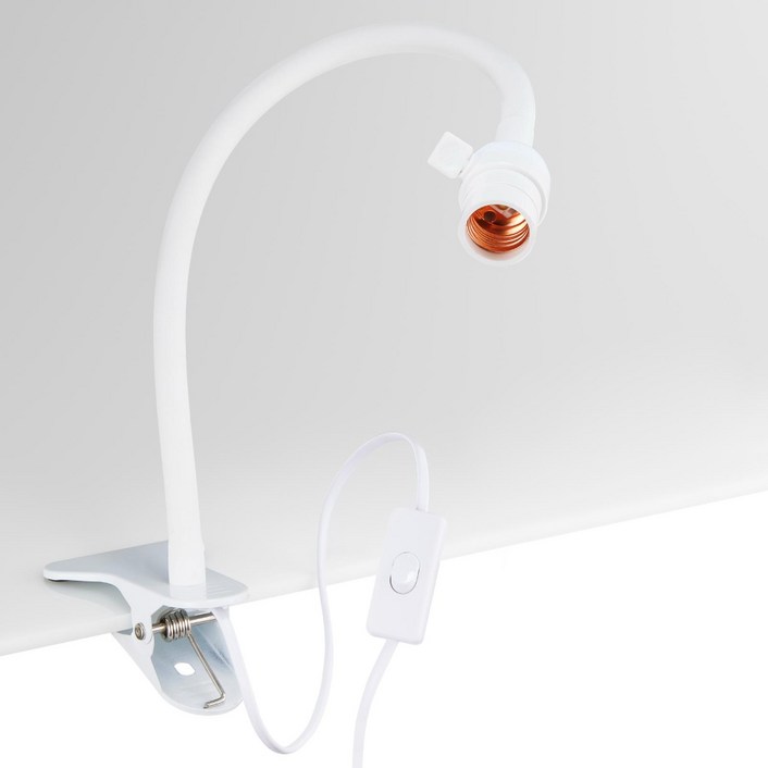 자바라 키소켓 집게 스탠드 집게형 식물등 전구 화이트 E26