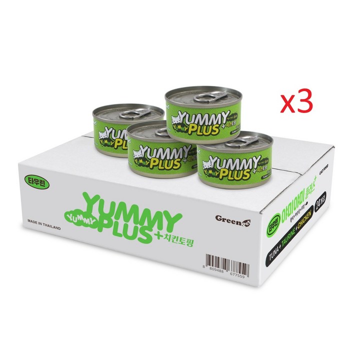 야미야미플러스 3박스 고양이캔 고양이간식, 72개, 80g, 타우린