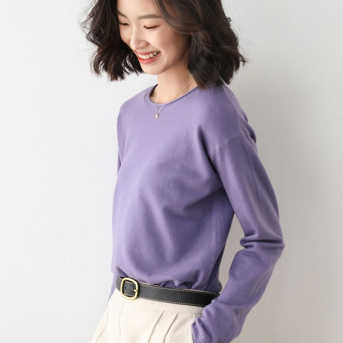 가을 겨울 라운드 루즈핏 맨투맨 니트티 SH354