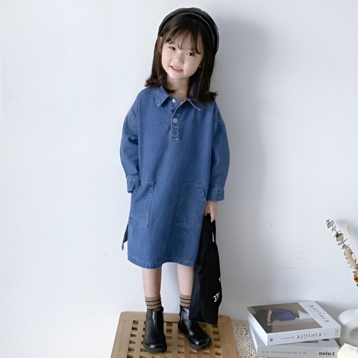 꼬꼬몽 청카라 여아 원피스 봄 가을 데님 여아동복