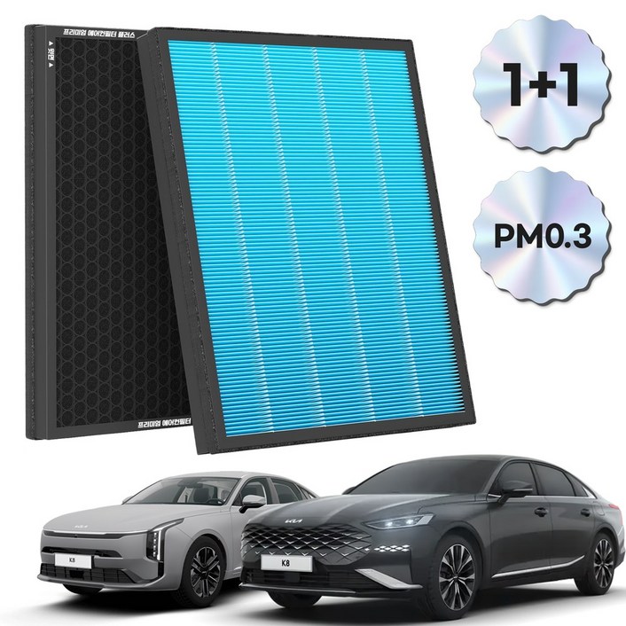 11 PM 0.3 에어컨필터 활성탄 블루 초미세먼지, 2개, K8 FCP17
