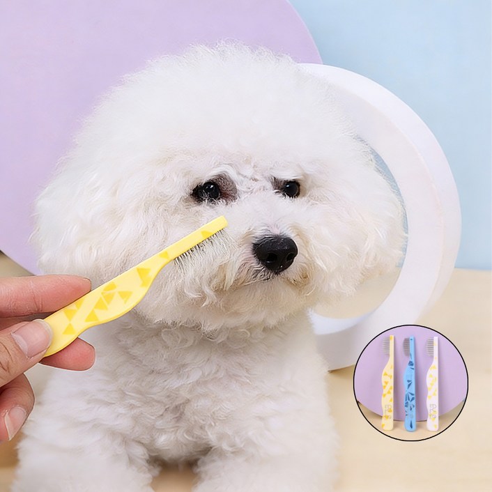 LXU 강아지 고양이 눈꼽빗 버터콤 둥근 팁 눈물자국 제거 저자극 안면 미니 참빗