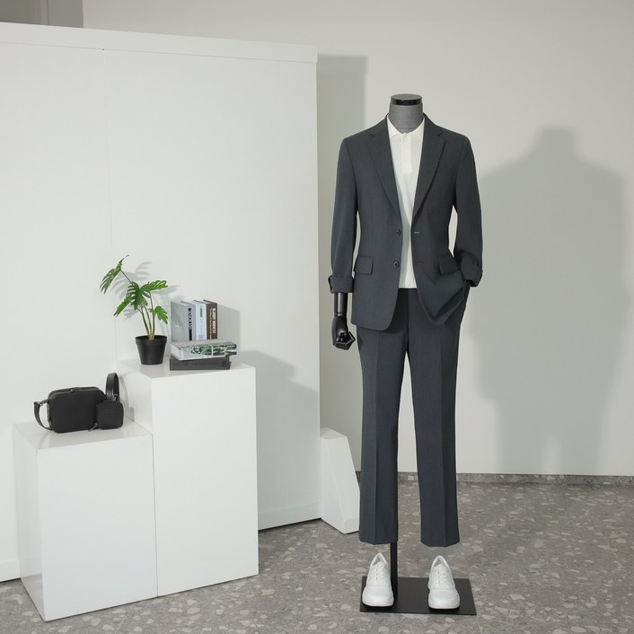 리버클래시 LLS26509DG, LLS27509DG [SLIM-FIT SUIT] 시어서커 스판 싱글 셋업 정장 다크그레이