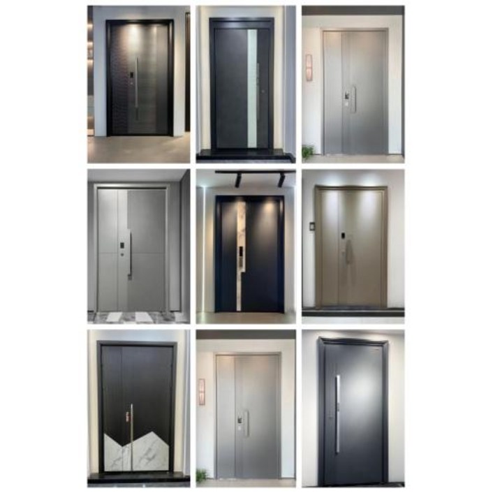 아파트 방음 현관문 주문을 받아서 만들어진 현대 출입문 가정 주거 사용을 위한 튼튼한 열 휴식 알루미늄 단열