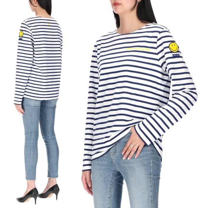 [세인트제임스] 밍콰이어 SMILEY 0914 88W 남녀공용 스트라이프 티셔츠
