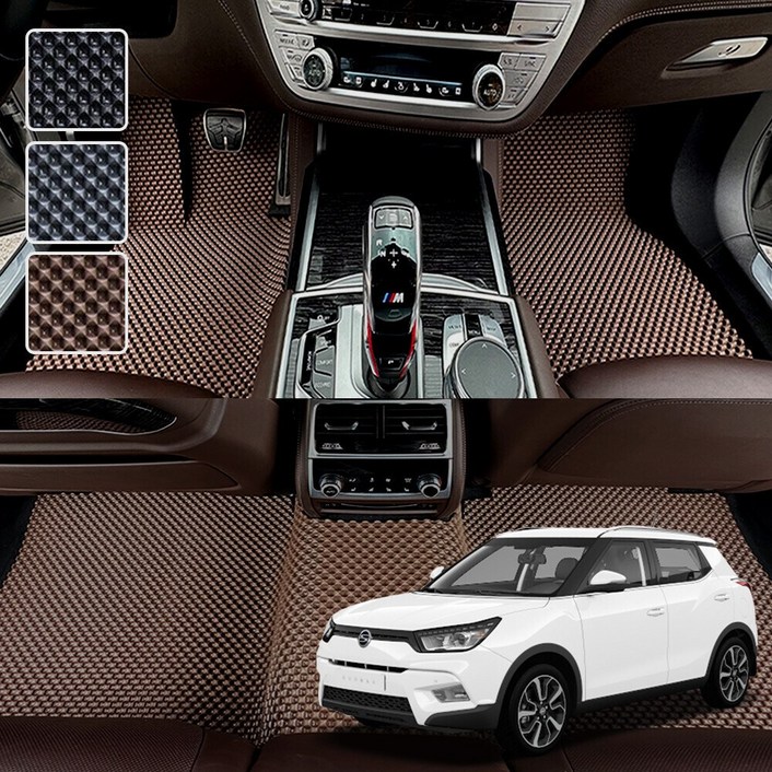 티볼리 전용 3D 엠보싱 차세대 고무매트 1열2열 세트, 블랙, 3181베리뉴티볼리