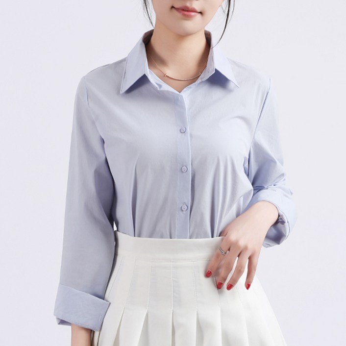 COMIRST 여성 스판 링클프리 카라 정장 긴팔 셔츠 블라우스 10컬러