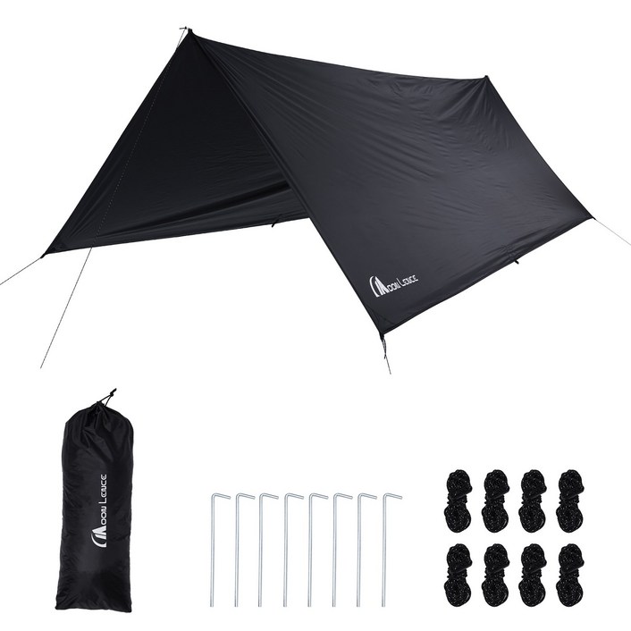 MOON LENCE 천막 방수 타프 캠핑 타프 조립식 타프 그늘막 방수포 비닐 코팅 자외선 차단 내수압3000mm 간편 단열 방수 190T 플리에스터 야영 캠핑 모임