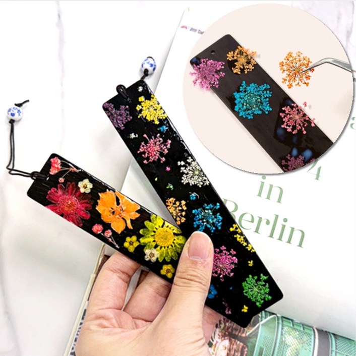 압화 원목 책갈피 diy 만들기, 10세트, 꽃모음(랜덤)