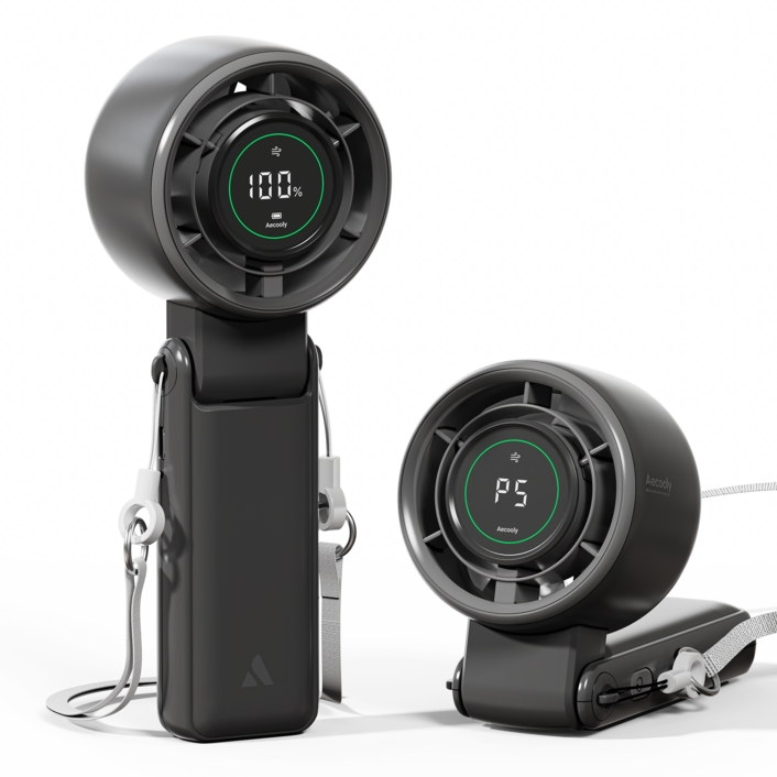 애쿨리 휴대용 선풍기 각도조절 미니 무선 접이식 핸디형 저소음 손선풍기