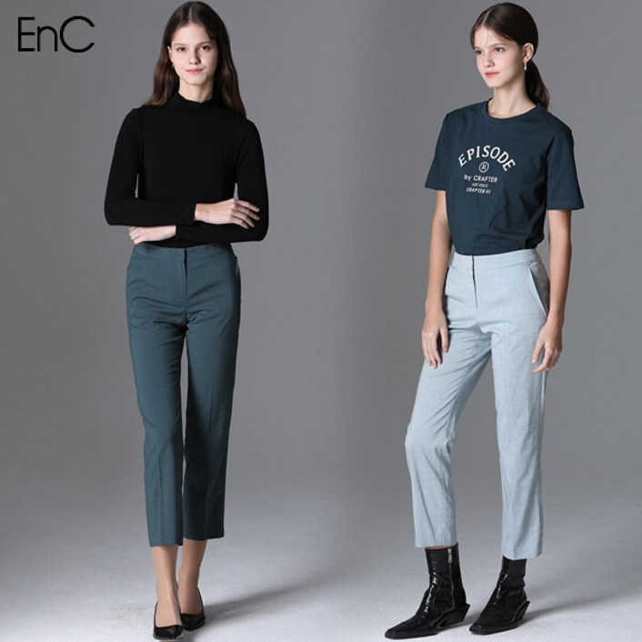 이엔씨 EnC  뱅쇼 베이직 스트레이트 팬츠
