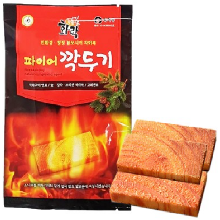 화락 파이어깍두기 대형3개입 바베큐,숯,벽난로,장작 착화제, 1박스, 150팩