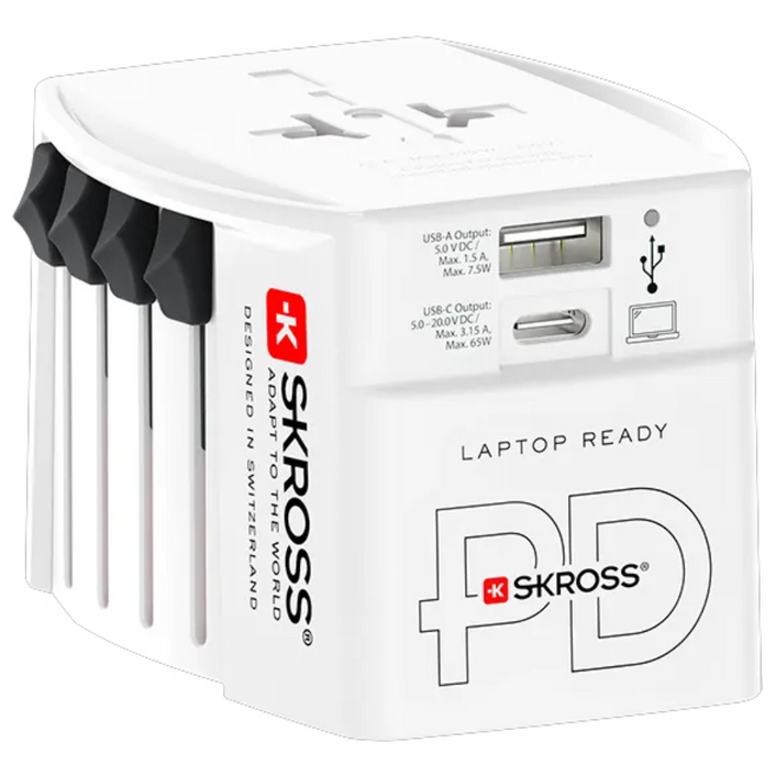 SKROSS 65W PD 해외 여행용 멀티 충전기 스위스 브랜드 MUV USB AC65PD, 1개, 화이트
