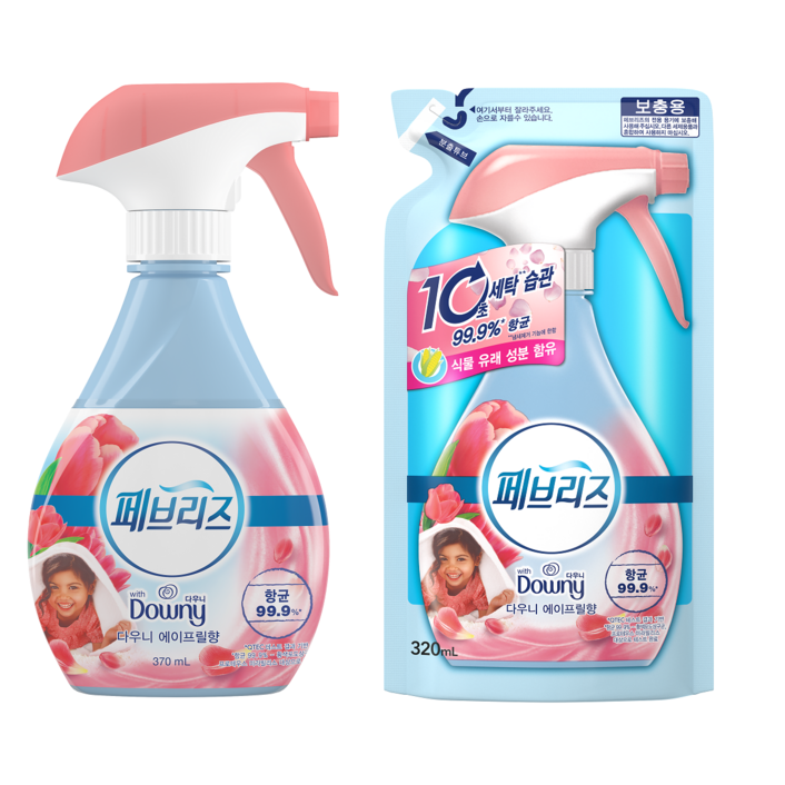 페브리즈 다우니 에이프릴향 370ml  320ml 합본팩 섬유 탈취제, 1개, 690ml