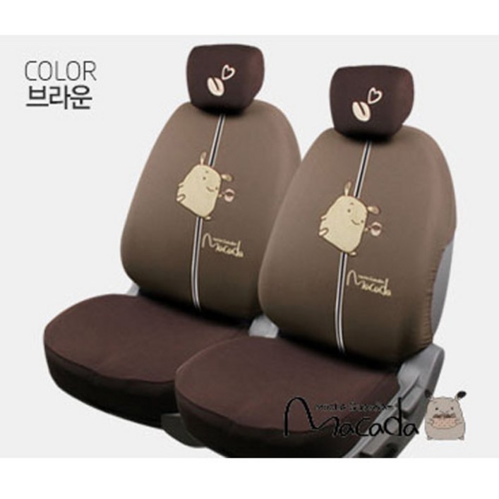 마카다 차량용 패션시트 LARGE, 브라운, 2개