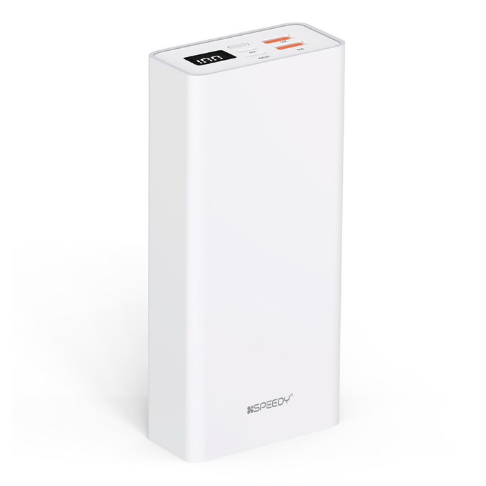SPEEDY 슬림핏 PD 20W 대용량 잔량표시 고속충전 보조배터리 30000mAh, 화이트, SPEB2PA4PF30PQ