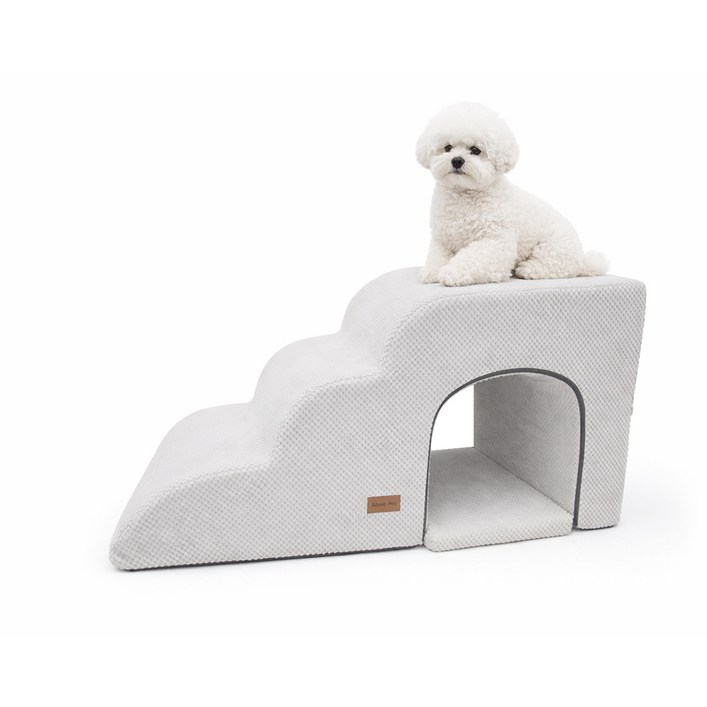 올미오펫 강아지 구름패브릭 동굴 계단 3단방석 세트, 어반그레이, 1개