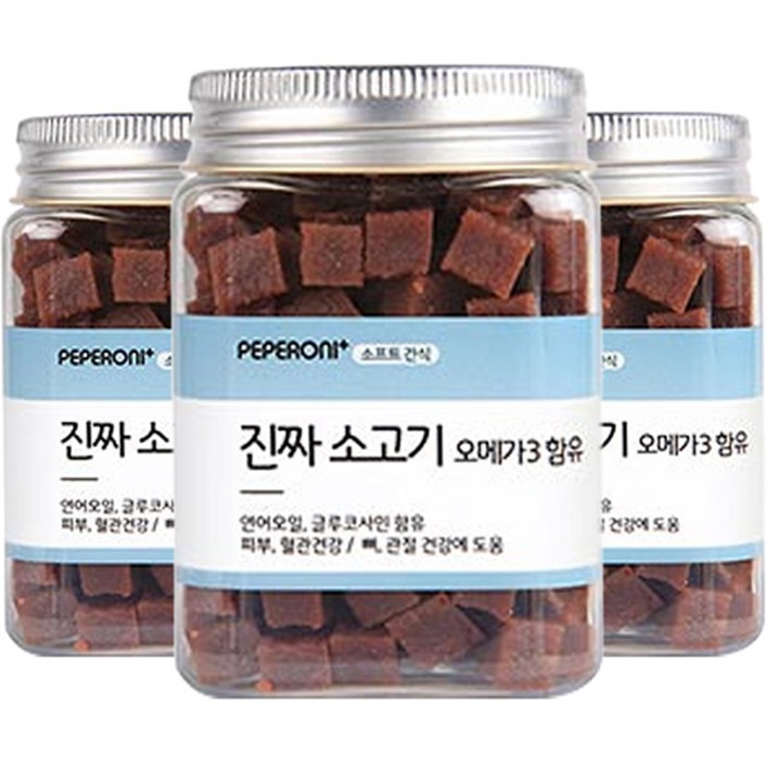 페페로니 진짜 오메가3 애견용 져키, 소고기, 180g, 3개 페페로니 진짜 오메가3 애견용 져키, 소고기, 180g, 3개
