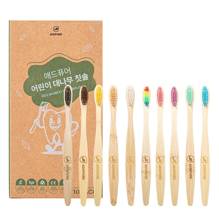 애드퓨어 치과위생사가 만든 어린이 대나무칫솔 컬러믹스