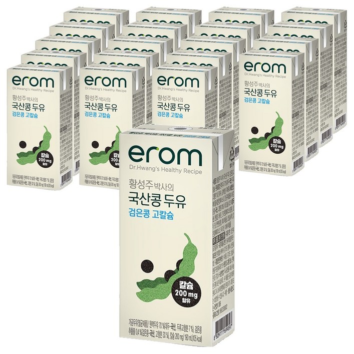 이롬 황성주 박사의 국산콩 두유 검은콩 고칼슘, 190ml, 20개