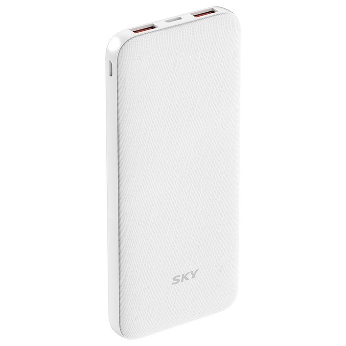 SKY 필 S10PD 20W 멀티포트 고속충전 유선 보조배터리 10000mAh C타입, SKYBS10PD, 폴라 화이트