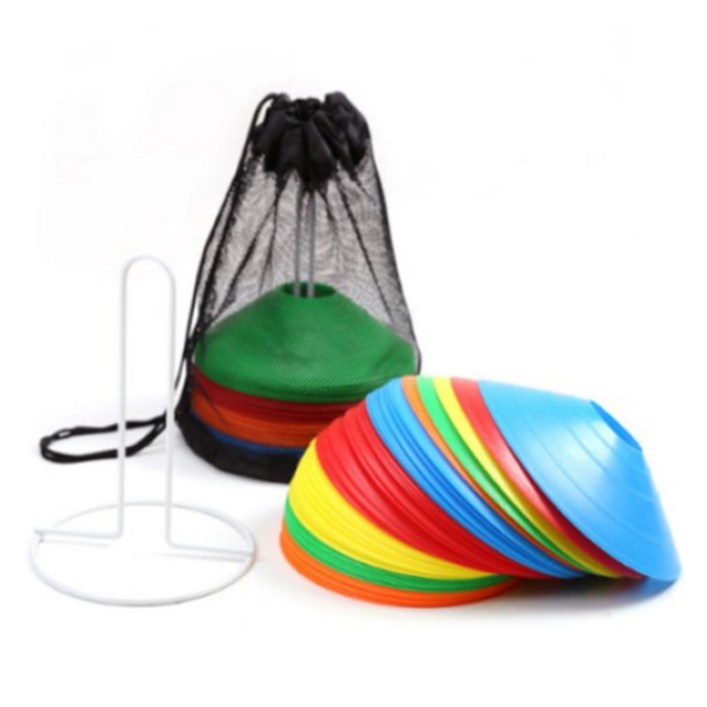 씨에스소울 스포츠 운동 연습용 접시콘 50p  거치대  가방 세트, 혼합색상, 1세트