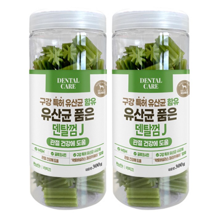라피끄 강아지 유산균 품은 덴탈껌, 관절 건강, 300g, 2개
