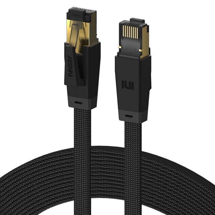 아트뮤 CAT8 기가랜선 이더넷 케이블 플랫, 1개, 8m, 블랙