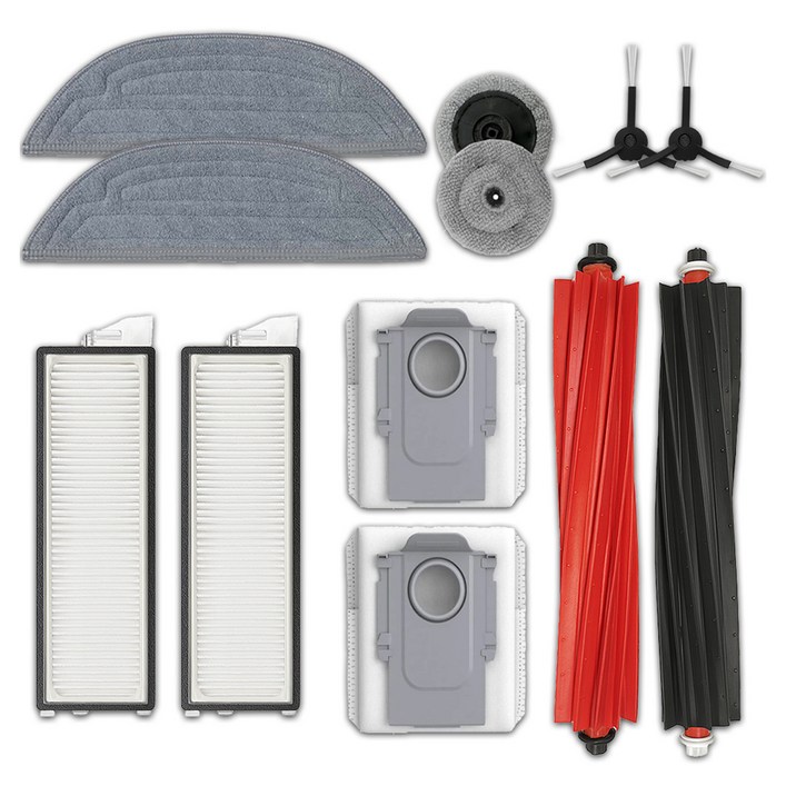 멋진공간 로보락 S8 MaxV Ultra 호환 물걸레 2p + 엣지 물걸레 2p + 사이드브러쉬 2p + 교체용 필터 2p + 메인브러쉬 2종 + 더스트백 2p 소모품 세트, 1세트, 단일상품