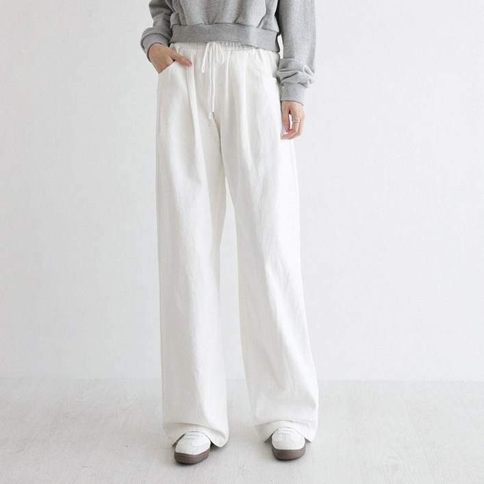 앤드스타일 여성용 숏기본롱 3단기장 애착팬츠7탄 소프트코튼 핀턱 밴딩 팬츠 264761