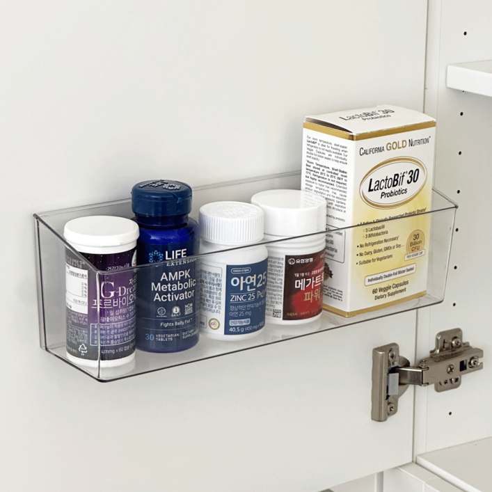 데미무드 플로팅 무타공 부착식 아크릴 약 정리함 일반형