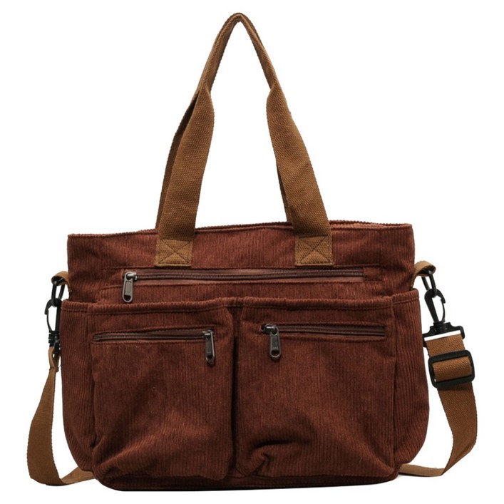 골드로드 레트로 무드 코듀로이 노트북숄더백