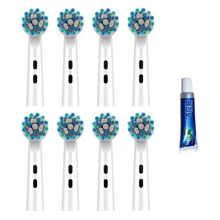 티커스트 오랄비 호환 크로스액션 전동 칫솔모 EB50X 8개입  페리오 미니 치약, 1세트