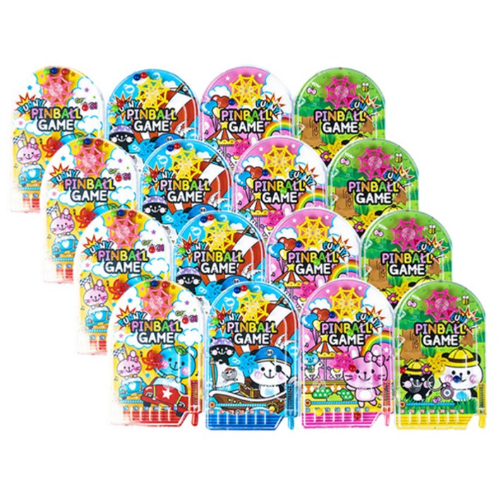 쥬크박스 퍼니 핀볼게임 파랑 4p  초록 4p  분홍 4p  노랑 4p