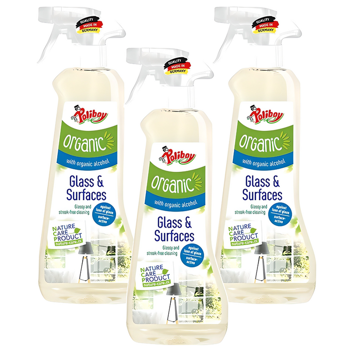 폴리보이 오가닉 유리 앤 거울 클리너, 500ml, 3개
