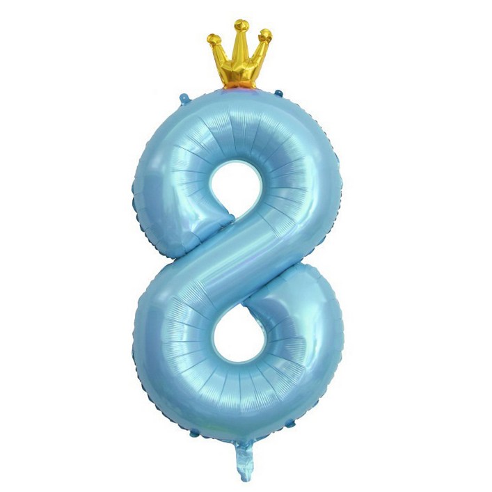 이자벨홈 생일파티 왕관 숫자 풍선 8 초대형, 블루, 1개 - 쇼핑앤샵