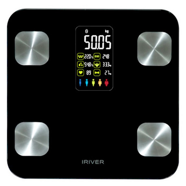 아이리버 대형 LCD 스마트 인바디 체중계, BFL303B, 블랙, 1개