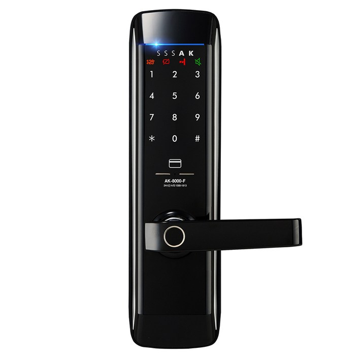 SSSAK 지문인식 무타공 라이트닝 손잡이 있음 도어락 AK8000F, AK8000F, 고객직접설치